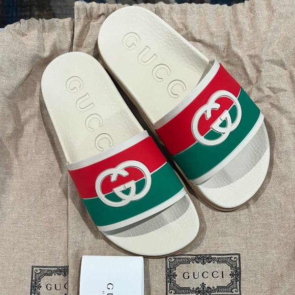 Red Green and Cream Gucci Slides size 36 - Picture 1 of 7